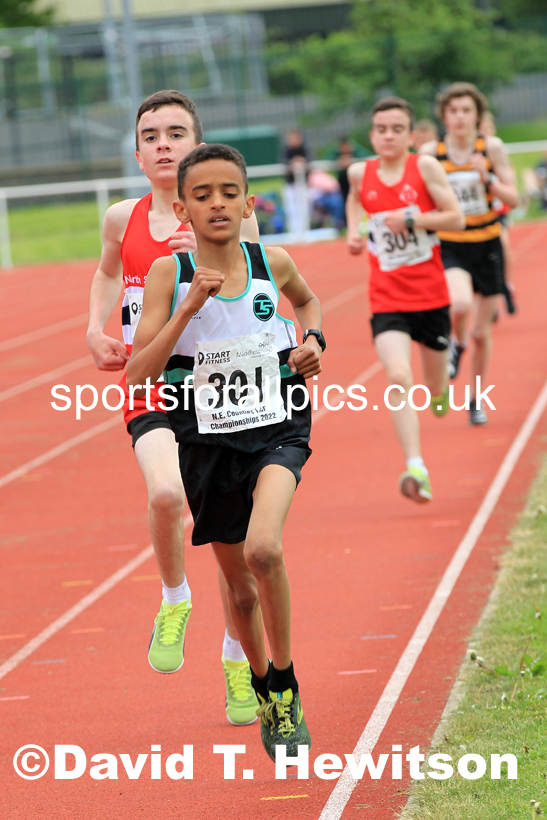 Men and Boys 3000 metres, 2022 North Eastern Track and Field Champs., Middlesbrough. David T. Hewitson/Sports for All Pics